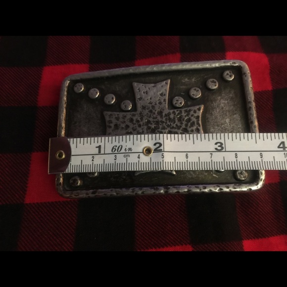 VINTAGE STEEL BELT BUCKLE 3.5”x2.25” - Picture 3 of 4